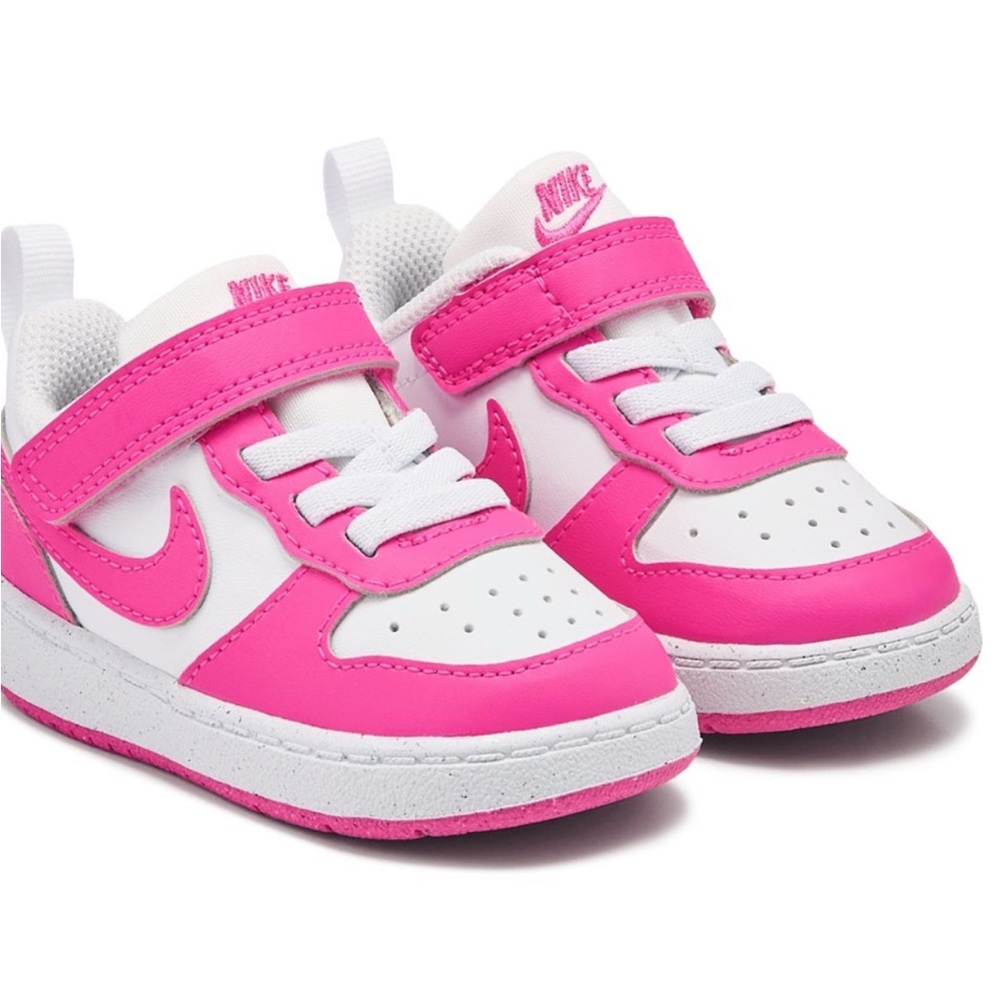 Nike Pink and White Low-Top Sneakers